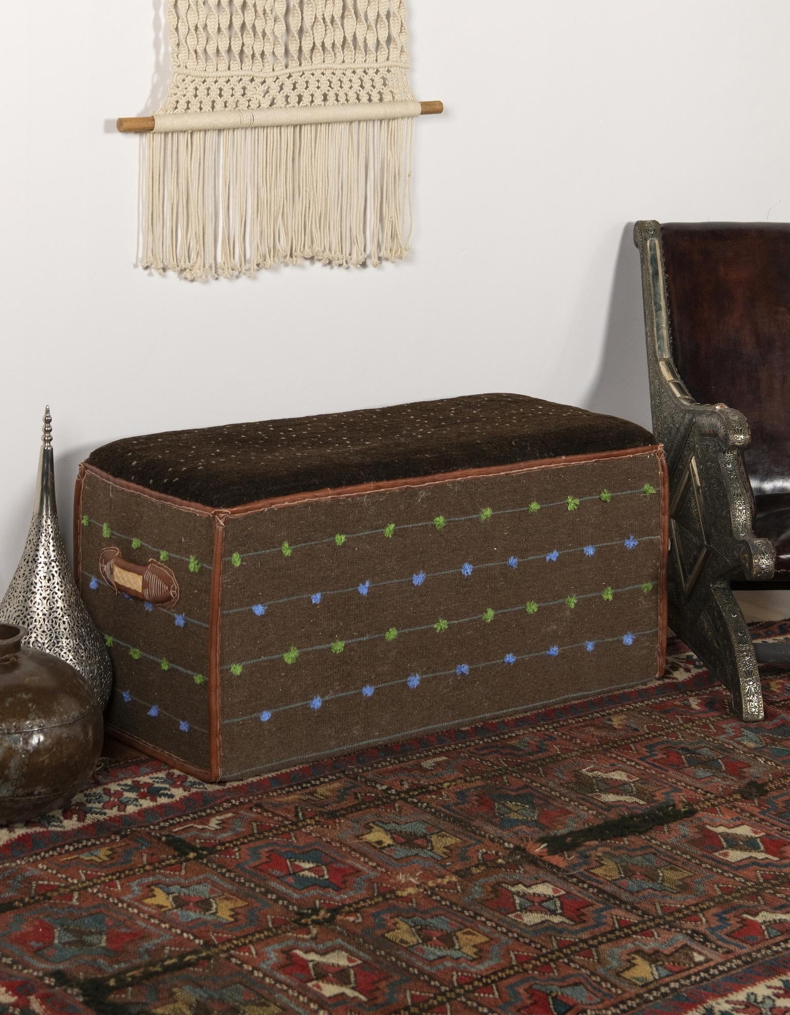 1' 6 x 3' 5  Hand Knotted Furniture Trunk