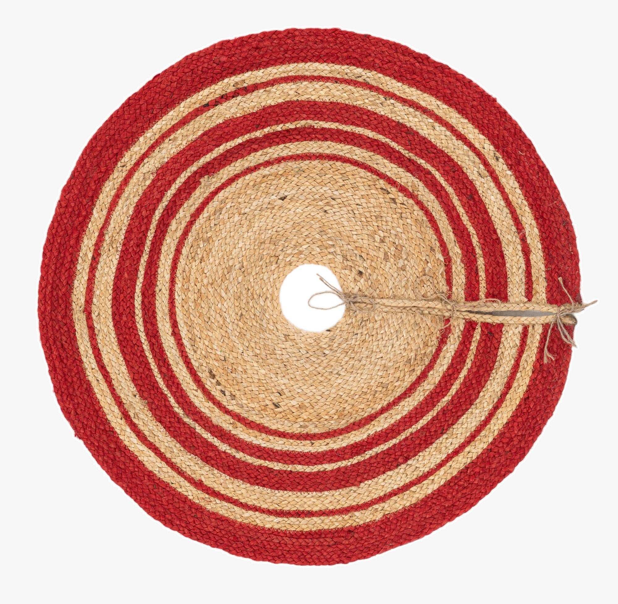 3' x 3' Hand Braided Christmas Tree Skirt