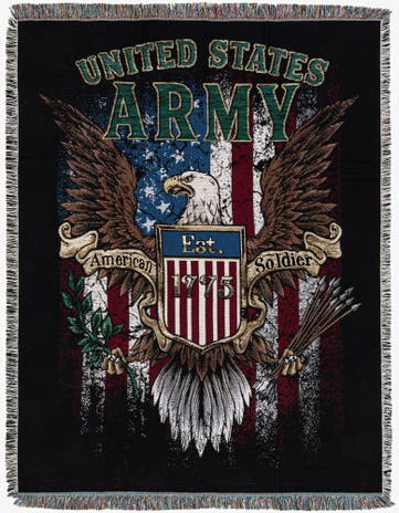 4' 6 x 6' Army Strong Throw Blanket