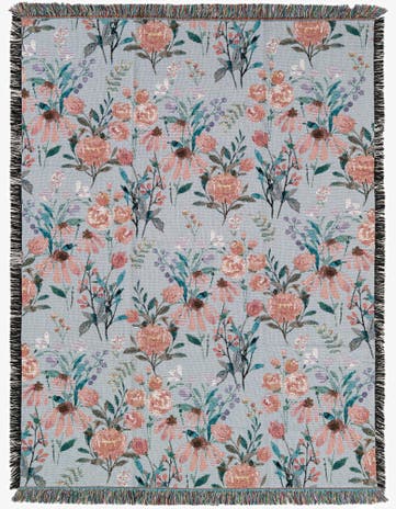 4' 6 x 6' Floral-Pink Bloom Throw Blanket