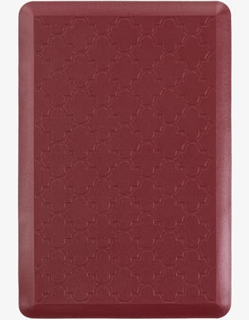 Burgundy Red Solid Trellis Comfort Mat