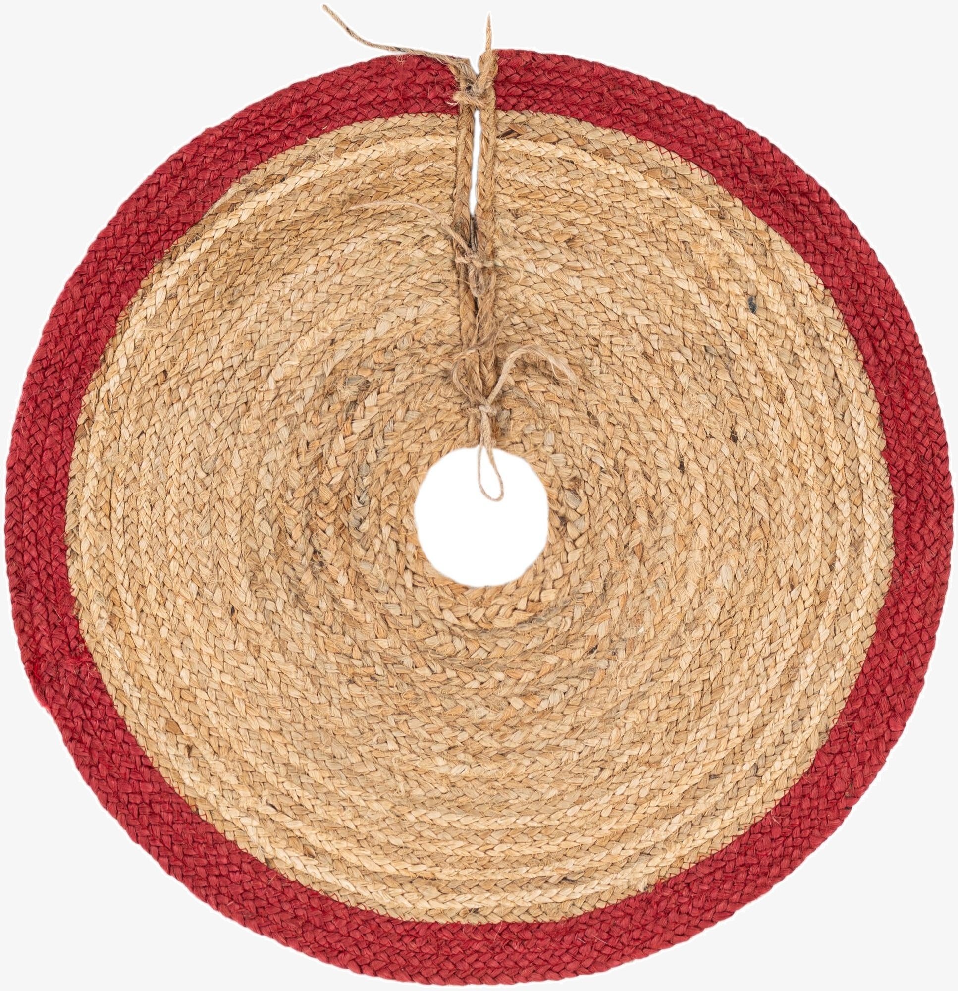 Primary image 2' 2 x 2' 2  Hand Braided Christmas Tree Skirt