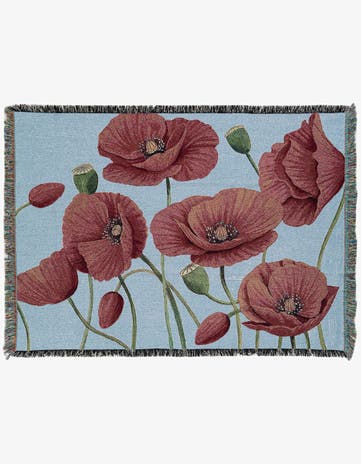 4' 6 x 6' Poppy Topple Throw Blanket