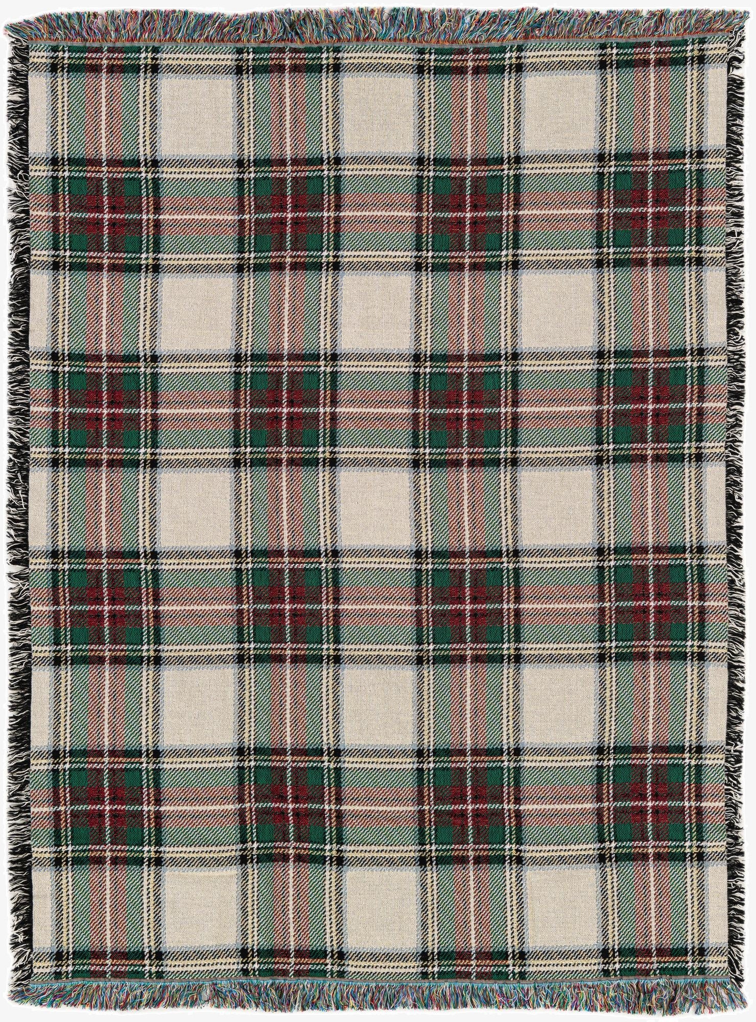 4' 6 x 6' Stewart Dress Plaid Tartan Throw Blanket