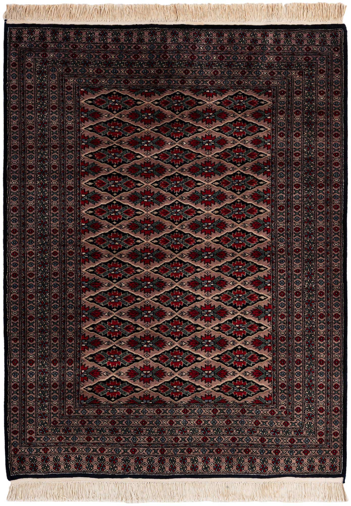 4' 7 x 6' Hand Knotted Bokhara Oriental Wool Rug