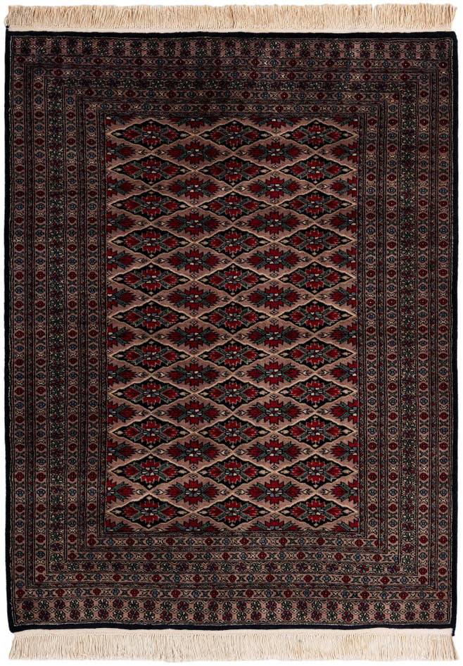 Detail image of 4' 7 x 6' Hand Knotted Bokhara Oriental Wool Rug