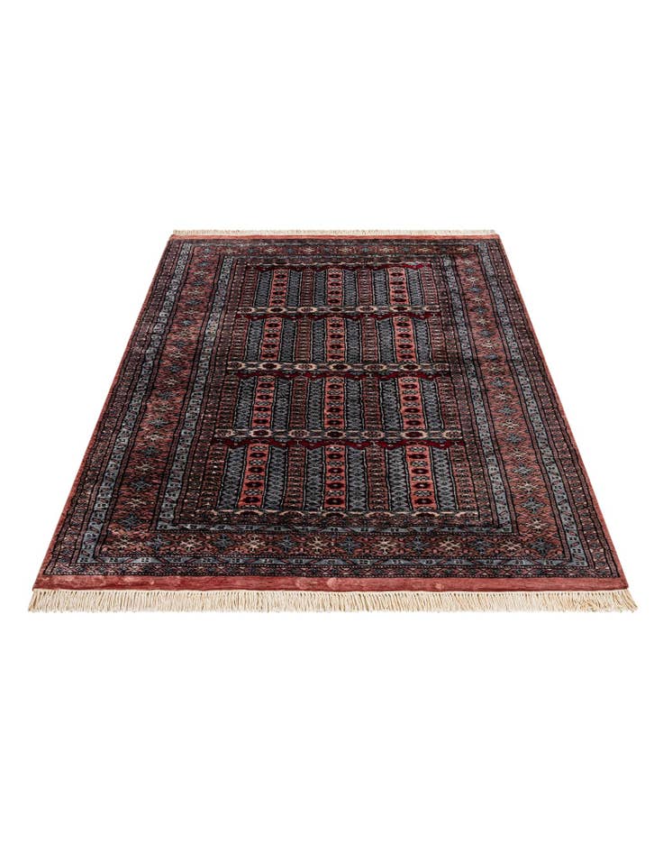 Detail image of 4' 1 x 6' 4  Hand Knotted Bokhara Oriental Wool Rug