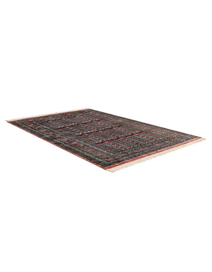 Detail image of 4' 1 x 6' 4 Hand Knotted Bokhara Oriental Wool Rug