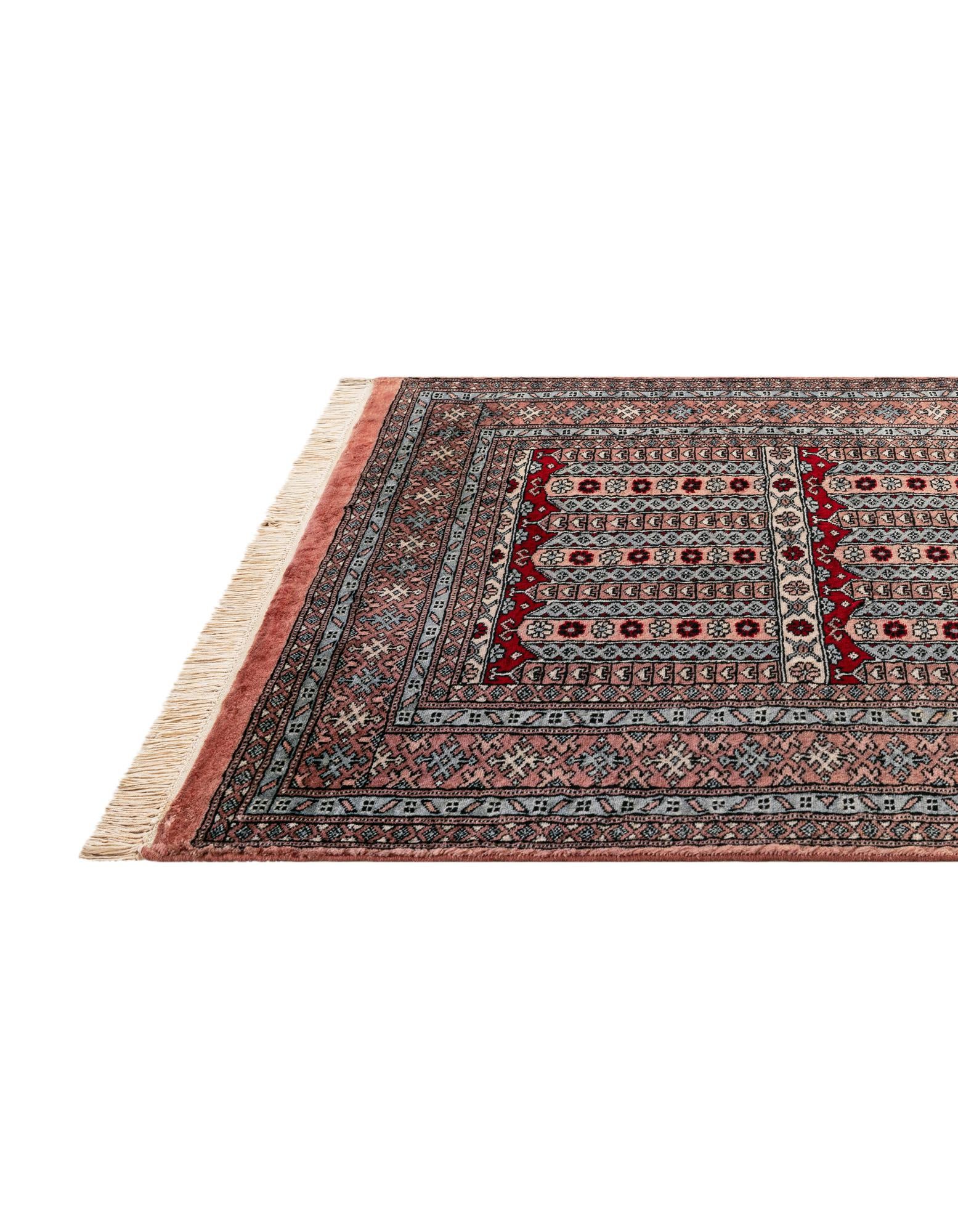 4' 1 x 6' 4 Hand Knotted Bokhara Oriental Wool Rug