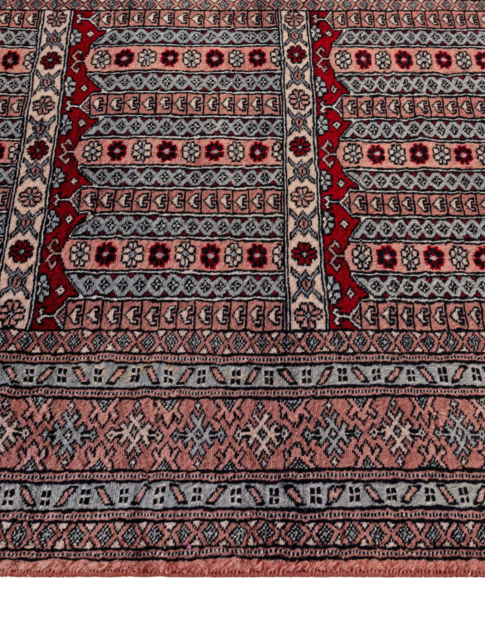 4' 1 x 6' 4 Hand Knotted Bokhara Oriental Wool Rug