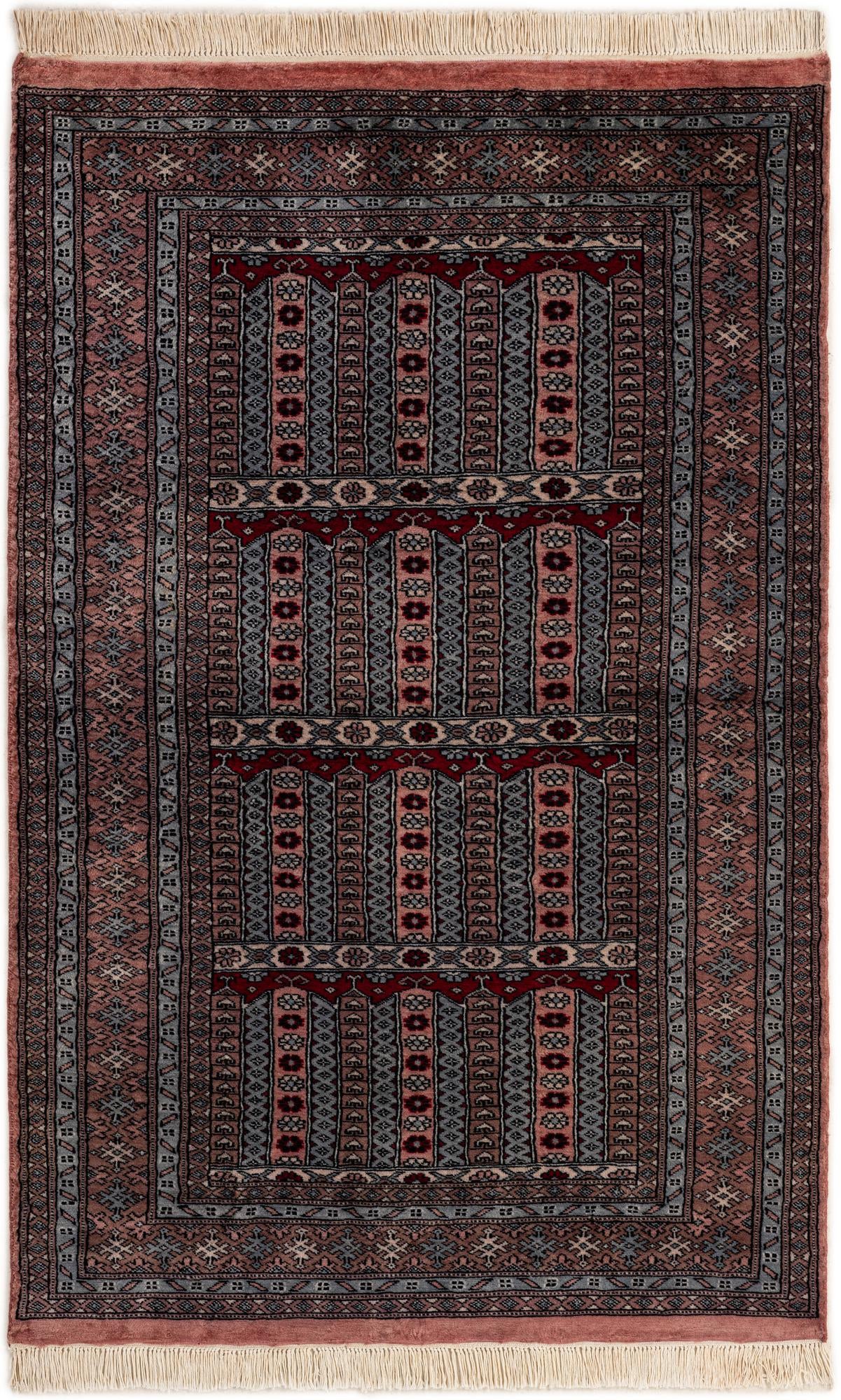 4' 1 x 6' 4 Hand Knotted Bokhara Oriental Wool Rug