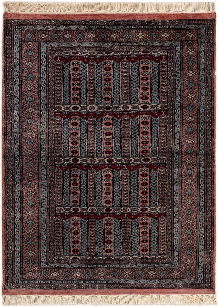 4' 1 x 6' 4 Hand Knotted Bokhara Oriental Wool Rug