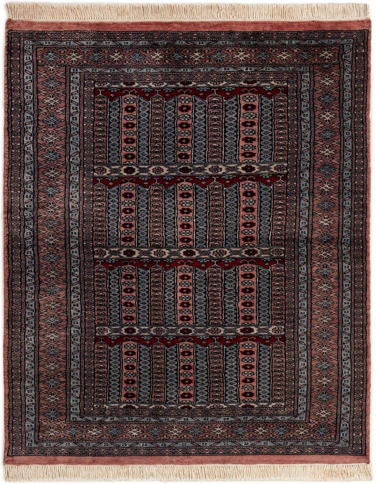 4' 1 x 6' 4 Hand Knotted Bokhara Oriental Wool Rug