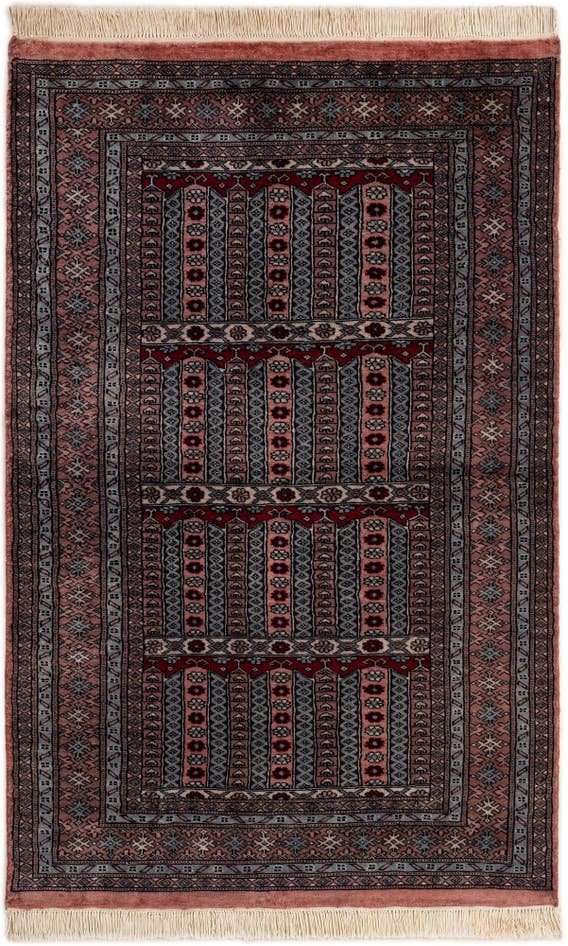 Detail image of 4' 1 x 6' 4 Hand Knotted Bokhara Oriental Wool Rug