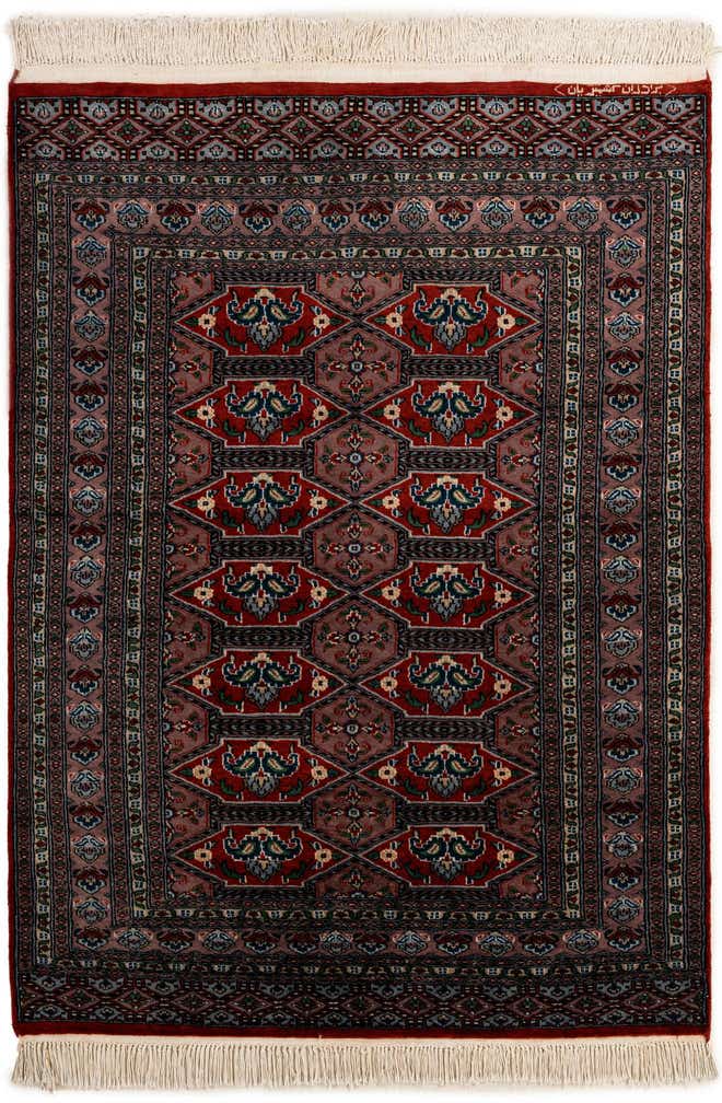 4' 3 x 5' 10 Hand Knotted Bokhara Oriental Wool Rug