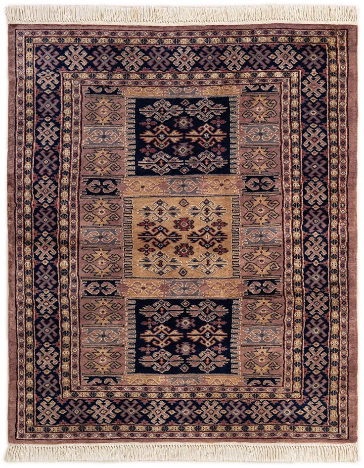 Detail image of 4' 3 x 5' 8 Hand Knotted Bokhara Oriental Rug