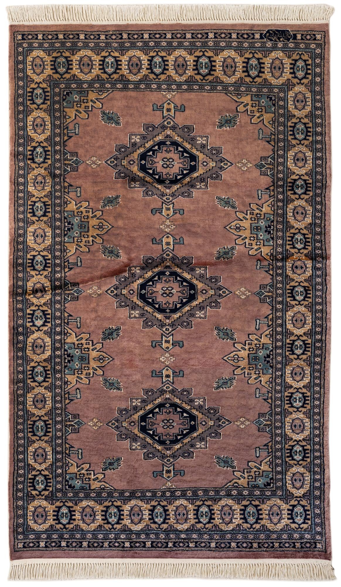 4' 4 x 7' 1  Hand Knotted Bokhara Oriental Rug