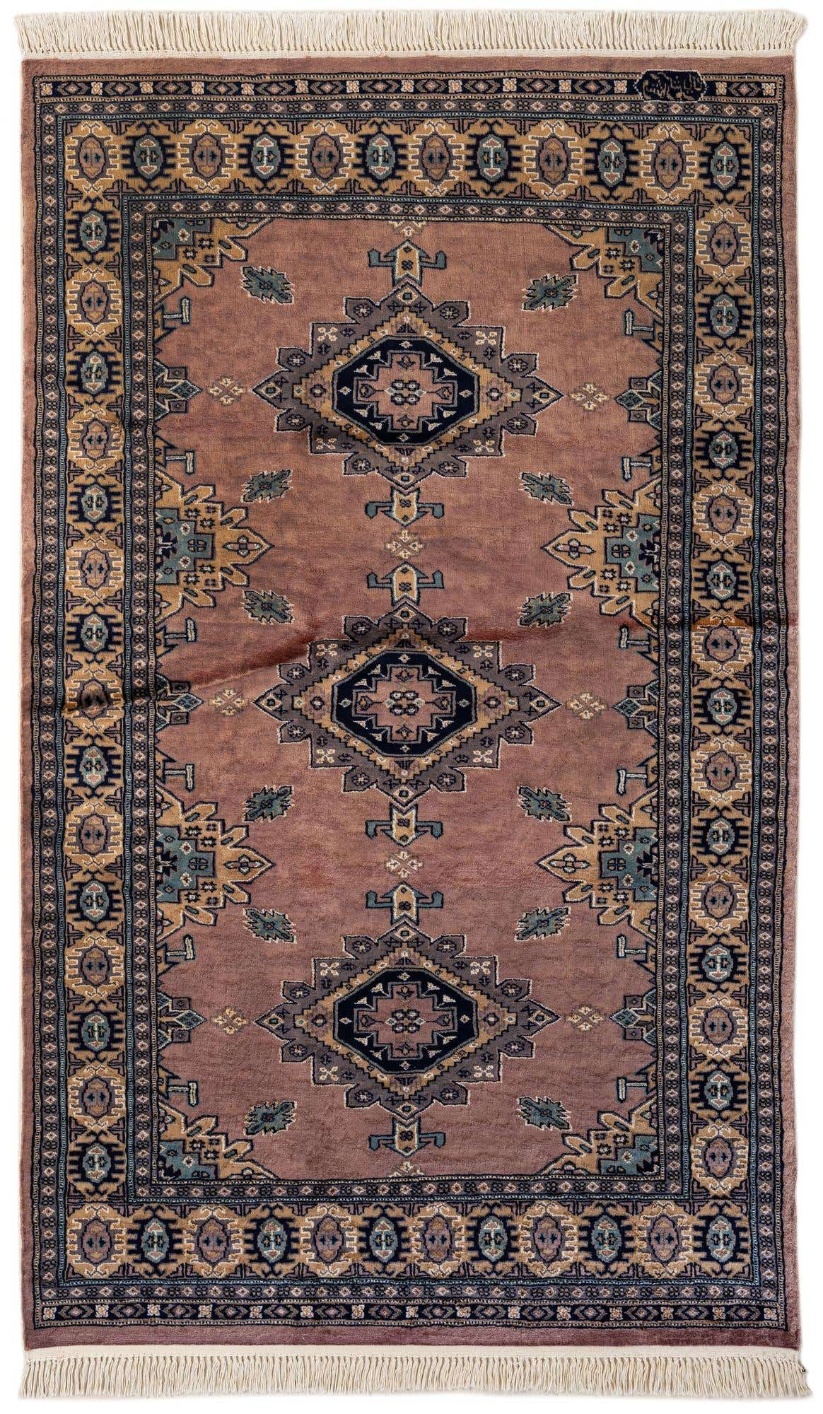 4' 4 x 7' 1 Hand Knotted Bokhara Oriental Rug