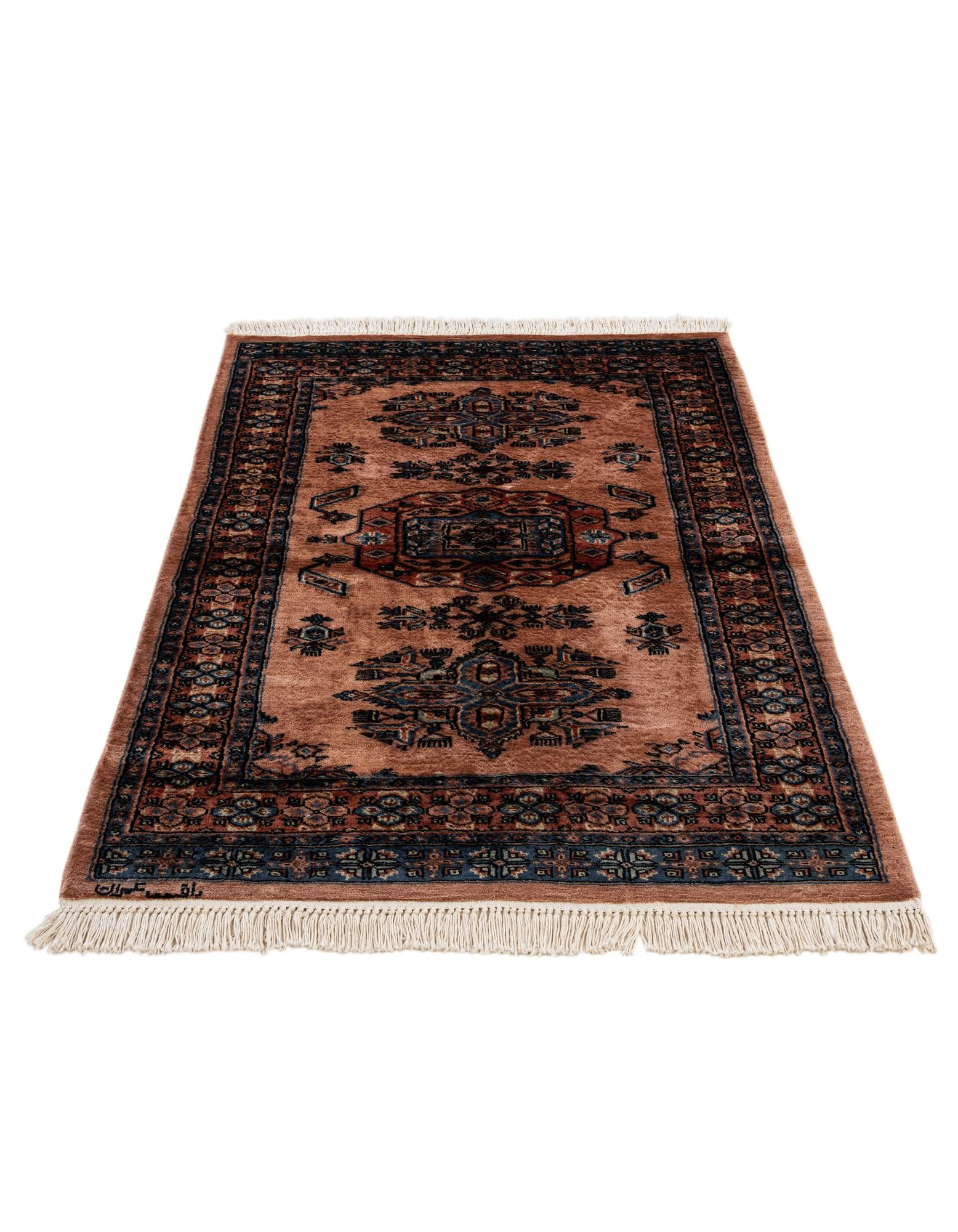 3' 3 x 4' 11 Hand Knotted Bokhara Oriental Wool Rug