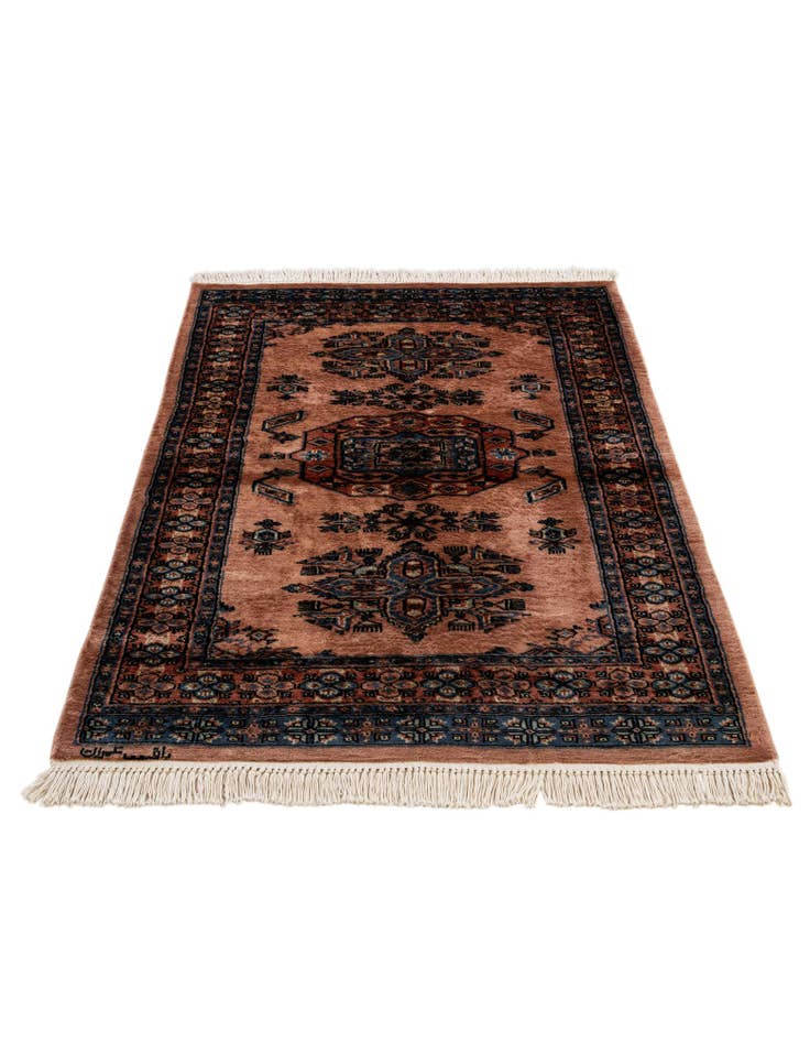 Detail image of 3' 3 x 4' 11  Hand Knotted Bokhara Oriental Wool Rug