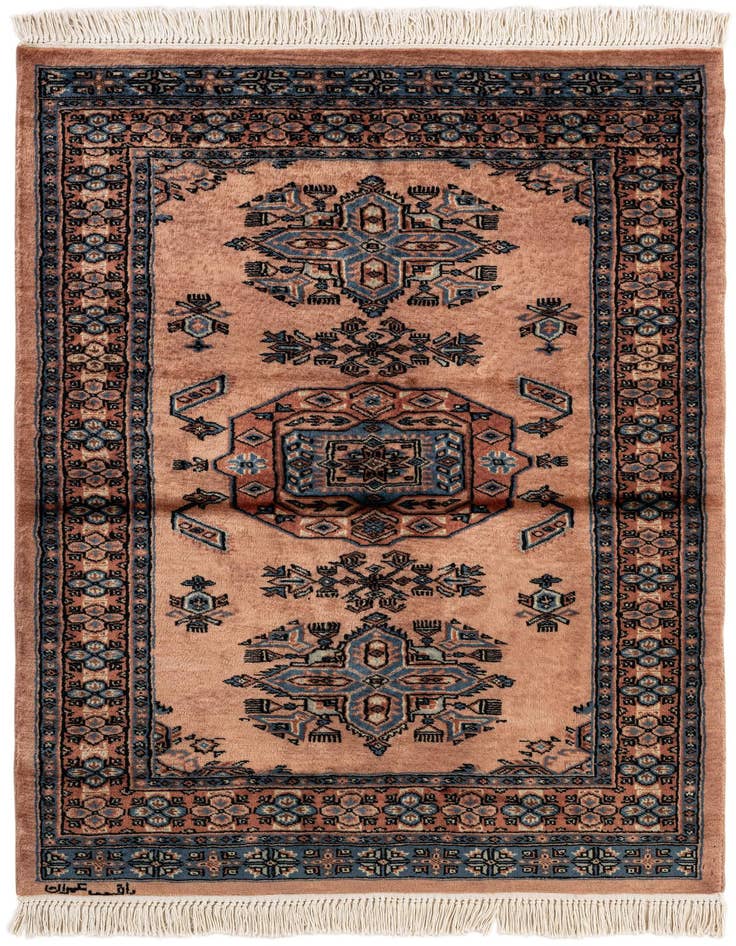 Detail image of 3' 3 x 4' 11 Hand Knotted Bokhara Oriental Wool Rug