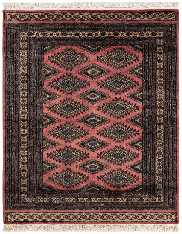 Detail image of 4' 2 x 6' 5 Hand Knotted Bokhara Wool Rug