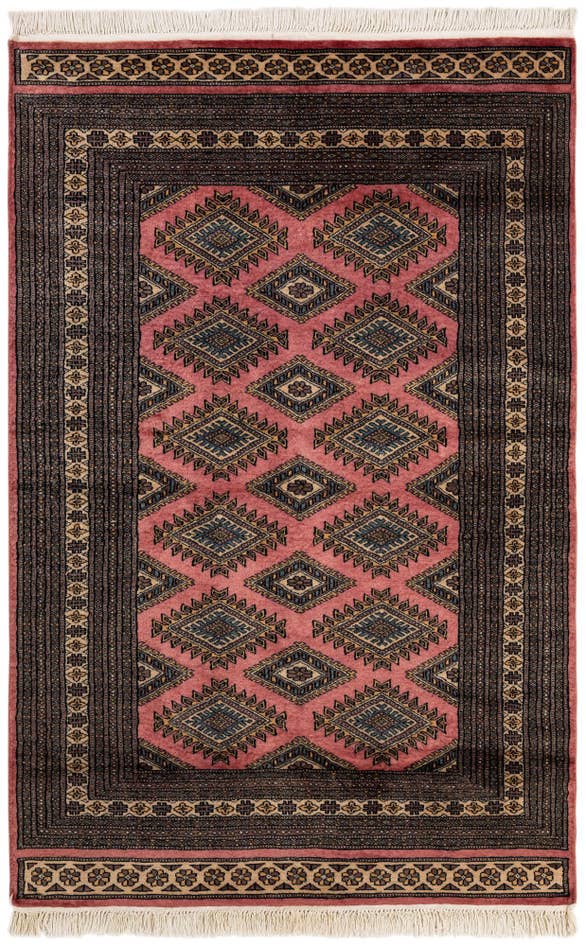 Detail image of 4' 2 x 6' 5 Hand Knotted Bokhara Wool Rug