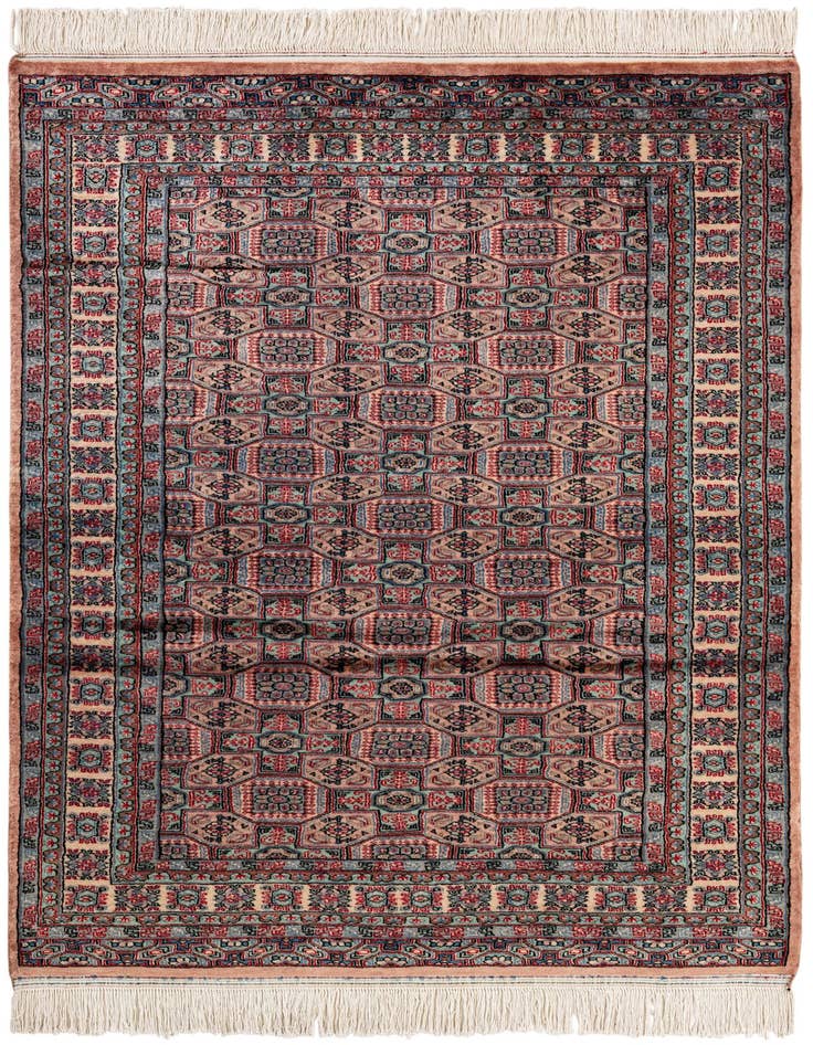 Detail image of 4' 4 x 6' 2 Hand Knotted Bokhara Oriental Wool Rug