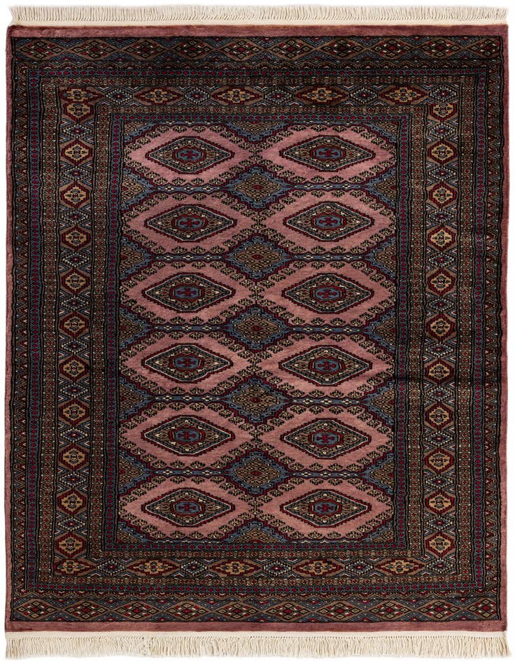Detail image of 4' 2 x 6' 3 Hand Knotted Bokhara Oriental Wool Rug