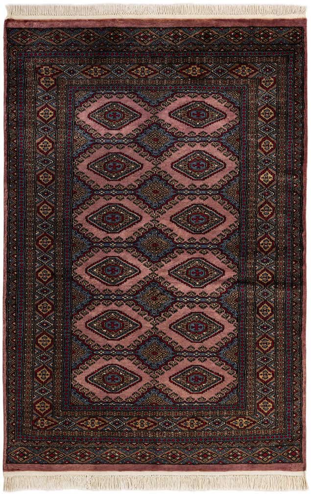 4' 2 x 6' 3 Hand Knotted Bokhara Oriental Wool Rug