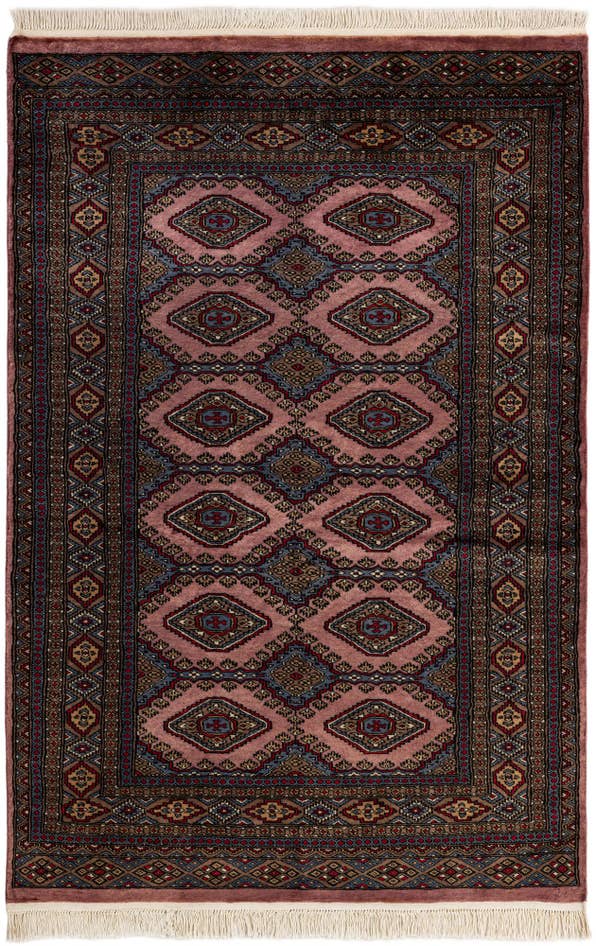 Detail image of 4' 2 x 6' 3 Hand Knotted Bokhara Oriental Wool Rug