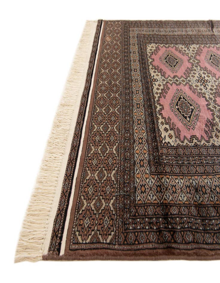 Detail image of 4' 2 x 6' 5 Hand Knotted Bokhara Oriental Wool Rug