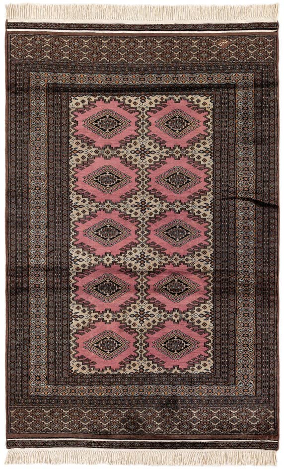 Detail image of 4' 2 x 6' 5 Hand Knotted Bokhara Oriental Wool Rug
