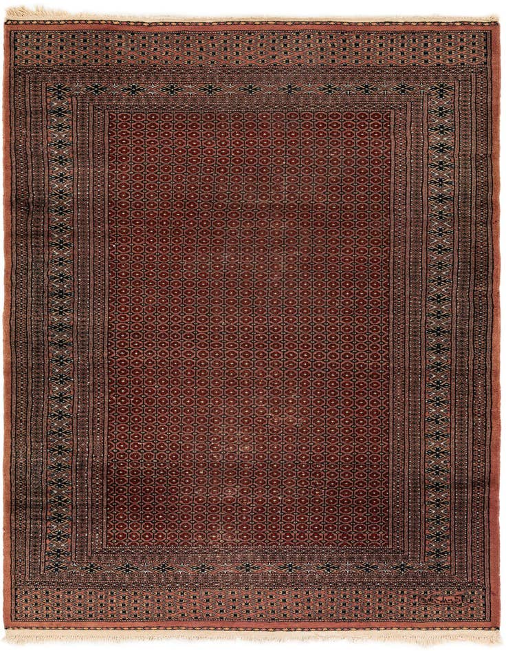 Detail image of 4' 1 x 6' 3 Hand Knotted Bokhara Oriental Wool Rug