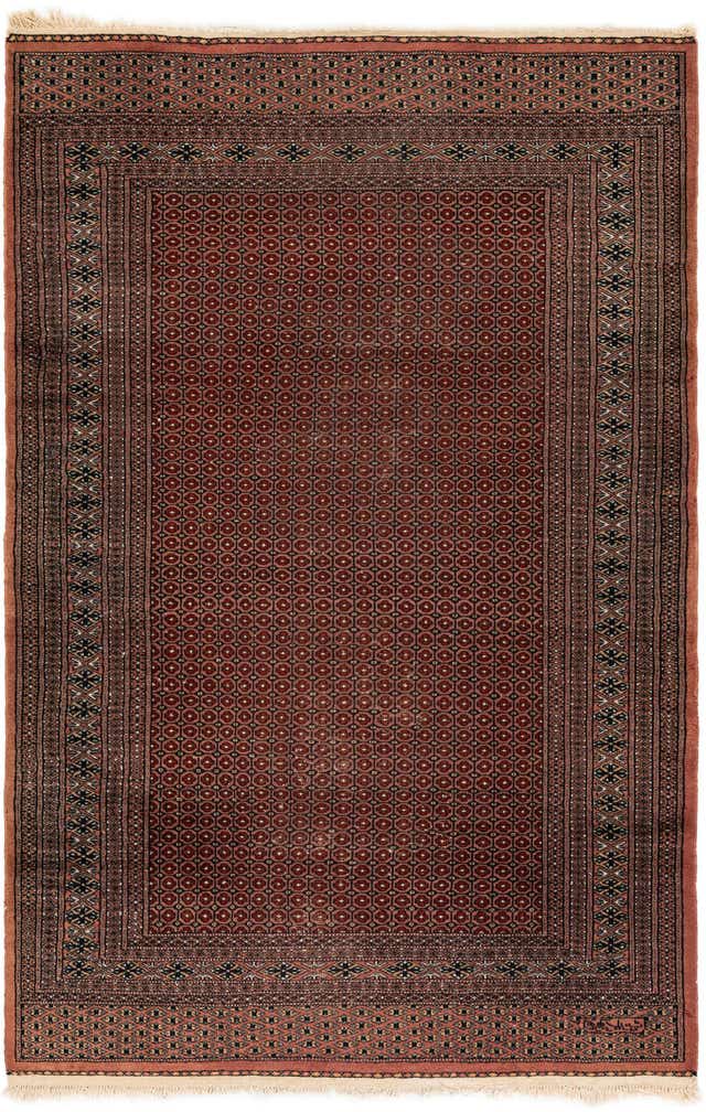 4' 1 x 6' 3 Hand Knotted Bokhara Oriental Wool Rug