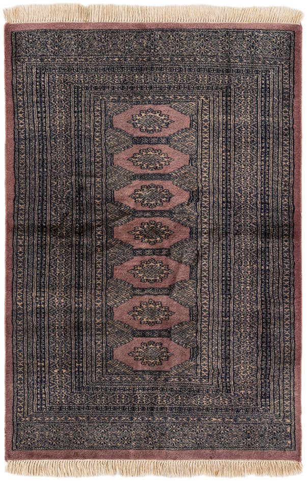 Detail image of 3' 1 x 4' 6 Hand Knotted Bokhara Wool Rug