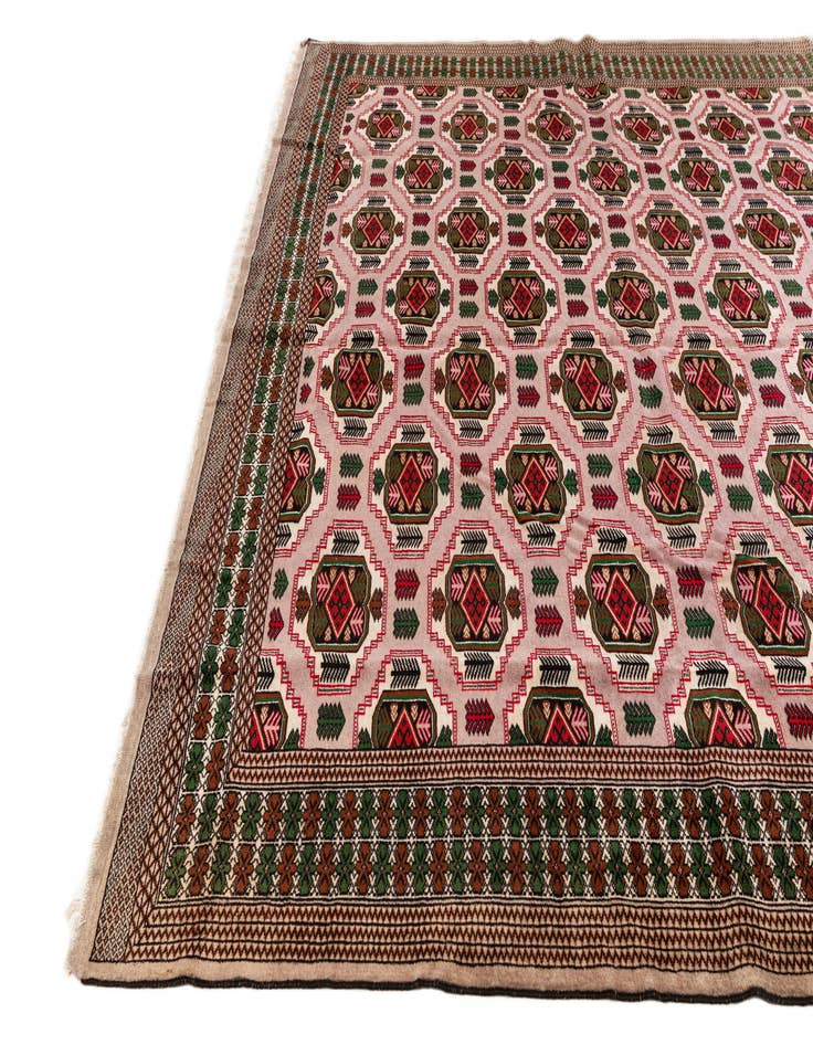 Detail image of 9' 10 x 12' 11  Hand Knotted Bokhara Oriental Wool Rug