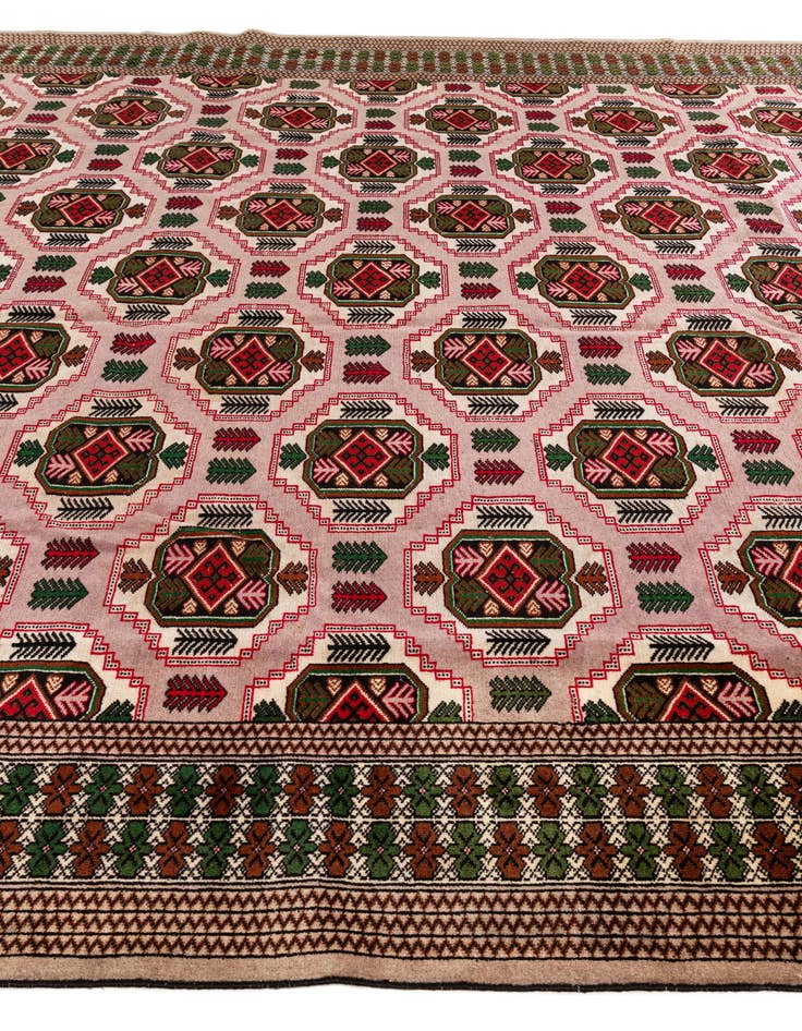 Detail image of 9' 10 x 12' 11  Hand Knotted Bokhara Oriental Wool Rug