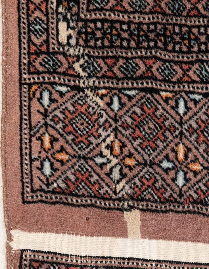 Detail image of 4' 2 x 5' 10  Hand Knotted Bokhara Oriental Wool Rug