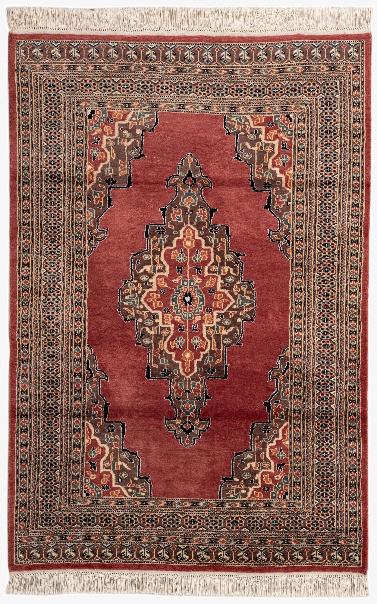 4' 4 x 5' 11  Hand Knotted Bokhara Oriental Rug