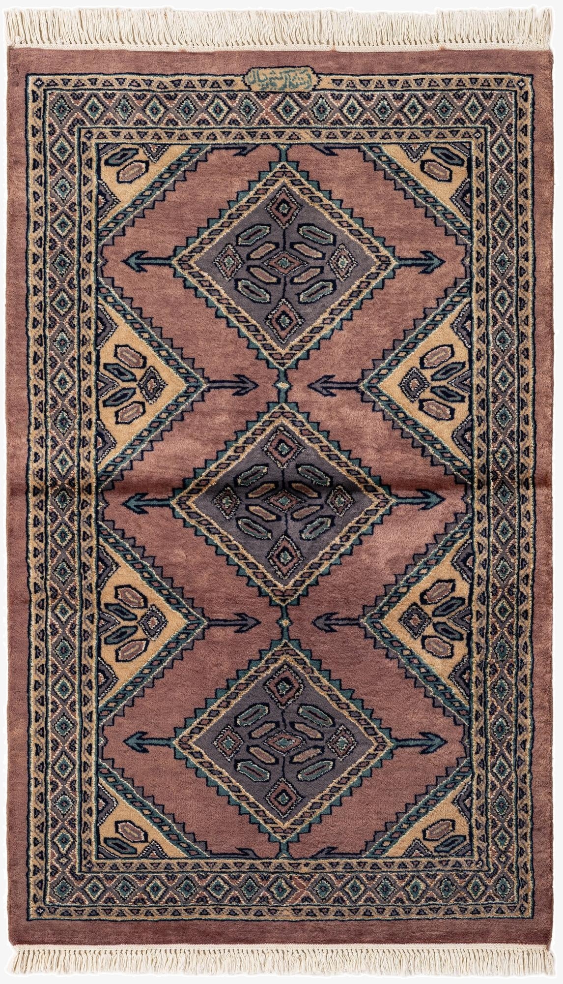 3' 1 x 4' 11  Hand Knotted Bokhara Oriental Rug