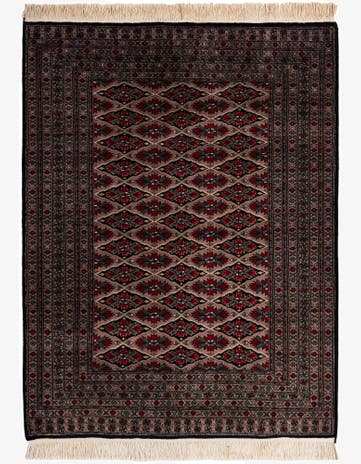 4' 7 x 6' Hand Knotted Bokhara Oriental Wool Rug