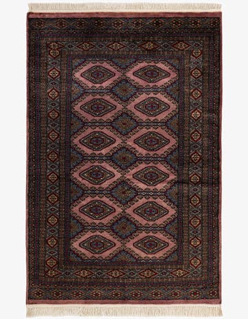 4' 2 x 6' 3 Hand Knotted Bokhara Oriental Wool Rug
