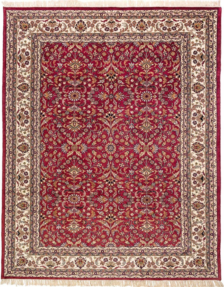 Detail image of 8' 1 x 11' 3 Hand Knotted Isfahan Oriental Wool Rug