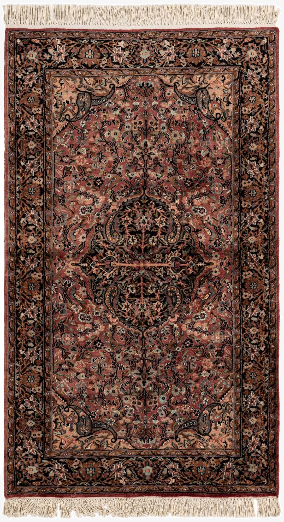 3' 2 x 5' 4  Hand Knotted Kashmir Oriental Rug