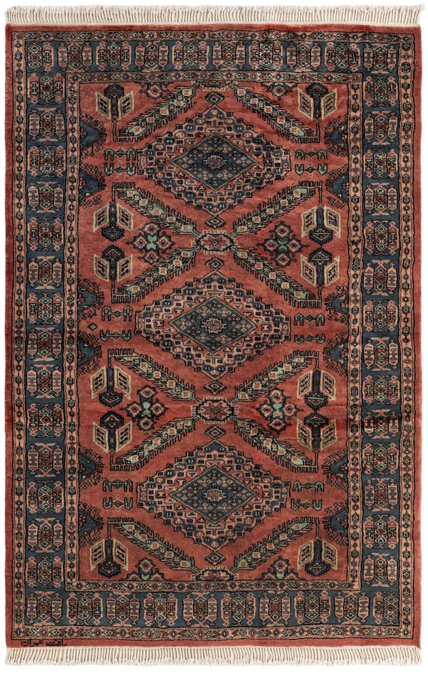 Detail image of 4' 2 x 6' 4 Hand Knotted Kazak Oriental Wool Rug