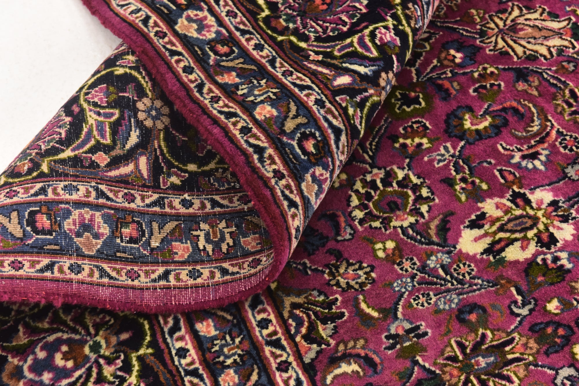9' 10 x 12' 7 Hand Knotted Mashad Persian Wool Rug
