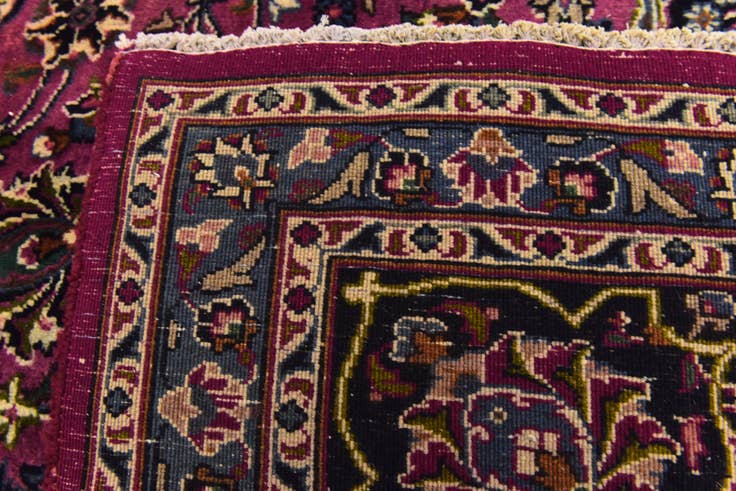 Detail image of 9' 10 x 12' 7 Hand Knotted Mashad Persian Wool Rug