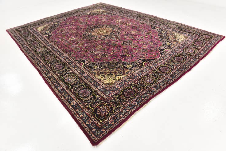 Detail image of 9' 10 x 12' 7 Hand Knotted Mashad Persian Wool Rug