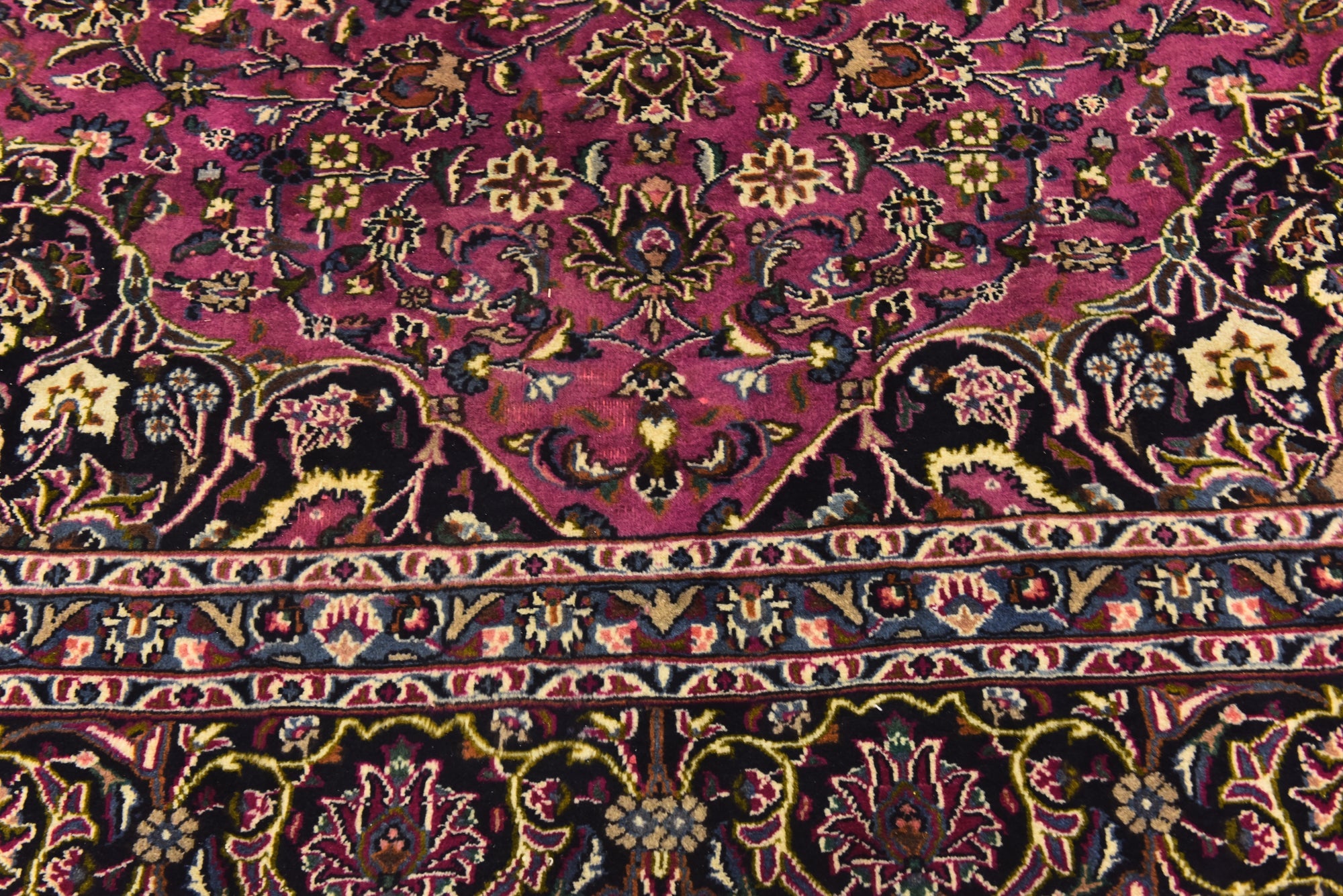 9' 10 x 12' 7 Hand Knotted Mashad Persian Wool Rug